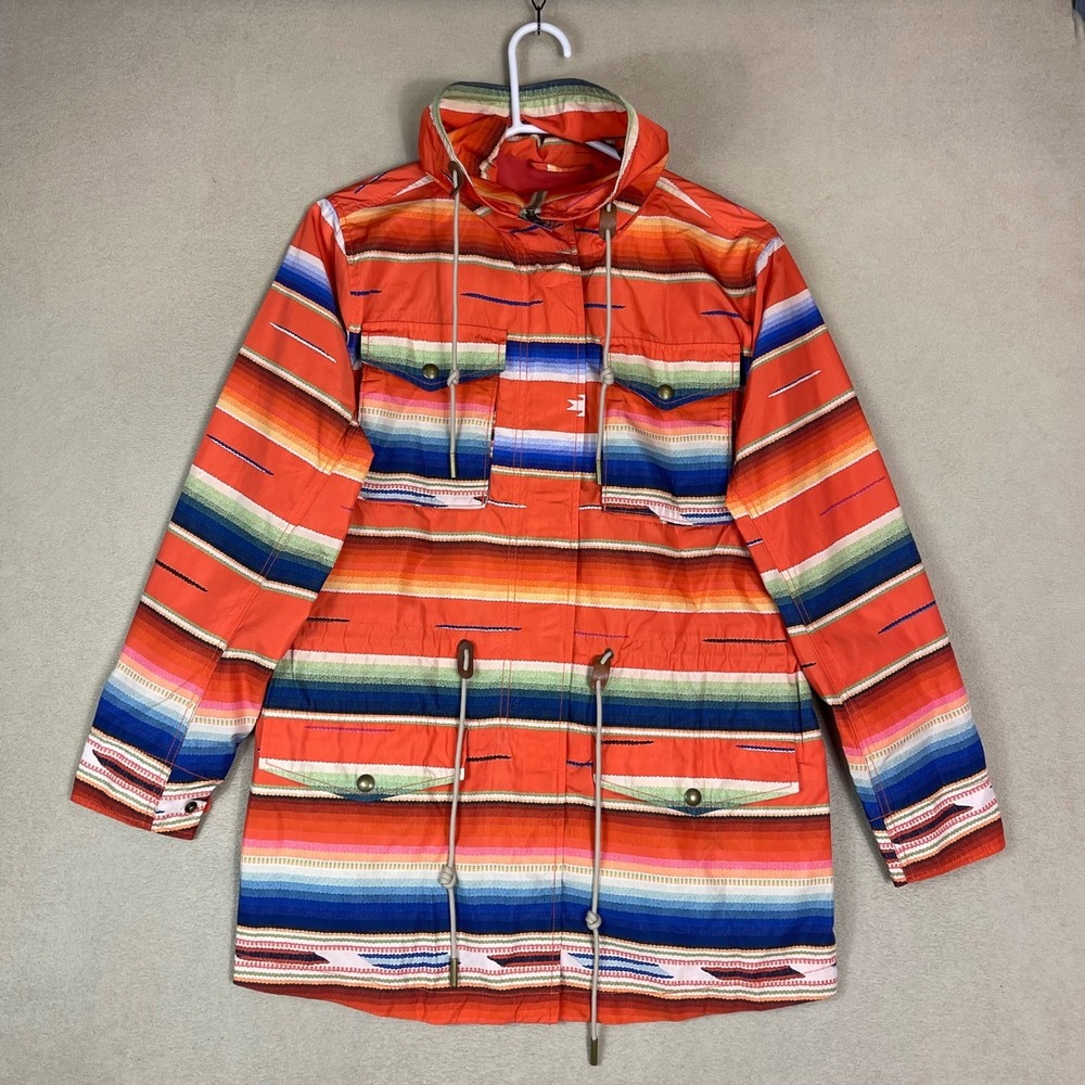Lauren Ralph Lauren Jacket Womens Small Serape Southwestern Orange Utility EUC